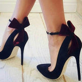 Plain Line Style Buckle Stiletto Heel Pumps